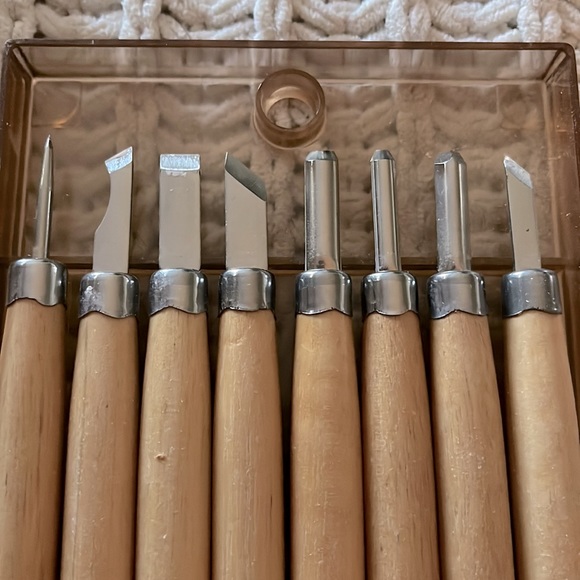 🌟Vintage Taiwan Wooden Fine Art Carving Tools Linoleum Wood Set Eight (x8)🌟 - Picture 6 of 7